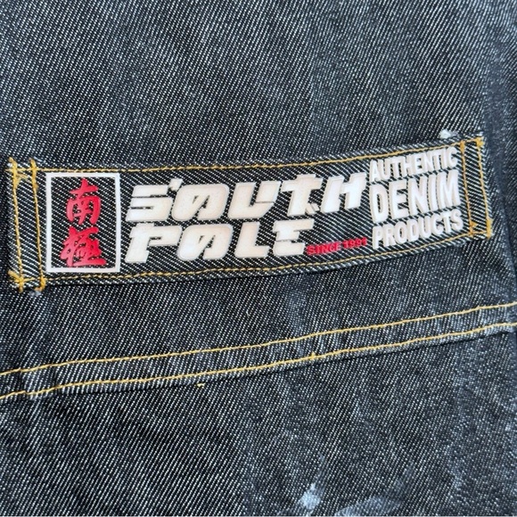 NWOT Southpole Japanese Dragon Vintage Jean Denim Jckt Y2K Hip Hop Grunge Sz XXL - Picture 3 of 13